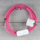 Textilkabel Pink 3-adrig mit Schnurschalter und...