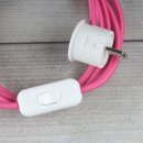Textilkabel Pink 3-adrig mit Schnurschalter und...