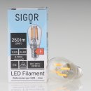 Sigor E14 LED Filament Birnenlampe klar 2.5W=(25W) 250lm...
