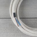 Textilkabel Kiesel mit E27 Lampenfassung Glattmantel Kunststoff weiß 1-5m