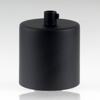 Lampen Deckenbaldachin 62x63mm Zylinderform Metall schwarz mit Zugentlastung Kunststoff