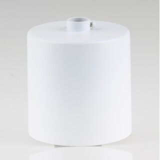 Lampen Deckenbaldachin 62x63mm Zylinderform Metall weiß mit Stellring für 10 mm Pendelrohr