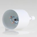 Lampen Deckenbaldachin 62x63mm Zylinderform Metall weiß mit Pendelrohr und Zugentlastung Kunststoff