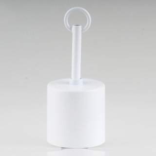 Lampen Deckenbaldachin 62x63mm Zylinderform Metall weiß mit Pendelrohr für Kettenaufhängung