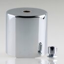 Lampen Deckenbaldachin 62x63mm Zylinderform Metall verchromt mit Zugentlastung Metall