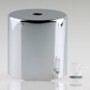 Lampen Deckenbaldachin 62x63mm Zylinderform Metall verchromt mit Zugentlastung Kunststoff transparent