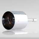 Lampen Deckenbaldachin 62x63mm Zylinderform Metall verchromt mit Pendelrohr und Zugentlastung Metall