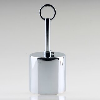 Lampen Deckenbaldachin 62x63mm Zylinderform Metall verchromt mit Pendelrohr für Kettenaufhängung