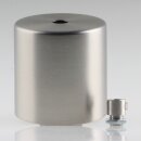 Lampen Deckenbaldachin 62x63mm Zylinderform Metall Edelstahloptik mit Zugentlastung Metall