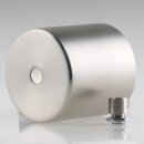 Lampen Deckenbaldachin 62x63mm Zylinderform Metall Edelstahloptik mit Zugentlastung Metall