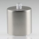 Lampen Deckenbaldachin 62x63mm Zylinderform Metall Edelstahloptik mit Zugentlastung Kunststoff transparent