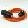 Textilkabel Orange mit E27 Wippschalter-Lampenfassung Glattmantel Kunststoff schwarz mit Stecker