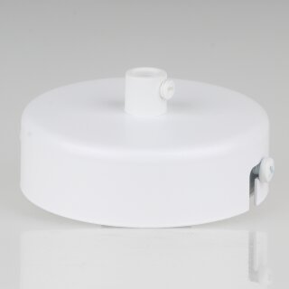 1-Loch Lampen-Baldachin Metall 80x25mm weiß mit Zugentlastung Kunststoff für 1 Lampenpendel