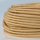 Textilkabel Gold 3-adrig 3x0,75mm² Zug-Pendelleitung S03RT-F 3G0,75