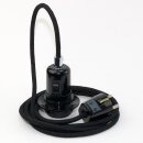 Textilkabel Schwarz mit E27 Wippschalter-Lampenfassung Gewindemantel Kunststoff schwarz mit Stecker