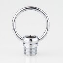 Ringnippel Metall verchromt beweglicher Bügel rund mit M10x1 Außengewinde für Lampen und Leuchtenbau
