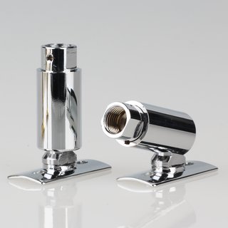 Lampen Dreh-Kippgelenk verchromt M10x1 IG mit Lasche 16x48 mm