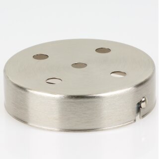 Lampen-Baldachin 100x25mm Metall Edelstahloptik ohne Zugentlaster für 5 Lampenpendel