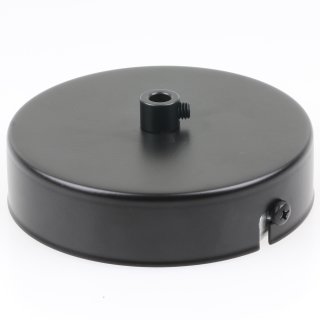 Lampen-Baldachin 100x25mm Metall schwarz für 1 Lampenpendel mit Zugentlastung aus Metall