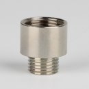 M10x1 AG auf M13x1 IG Reduzier-Nippel Kopfstück Gewinde-Adapter 15x16mm Messing vernickelt