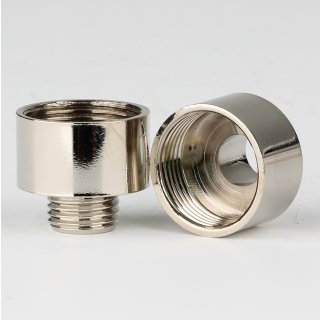 M10x1 AG auf M16x1 IG Reduzier-Nippel Kopfstück Gewinde-Adapter 15x16mm Messing vernickelt