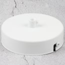 Lampen Metall Baldachin 100x25mm weiß für 1 Lampenpendel mit Zugentlaster aus Kunststoff