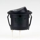 Einbau-Wippschalter EIN/AUS 1-polig 10A/250V Einbaumaß 19mm schwarz rund unbeleuchtet