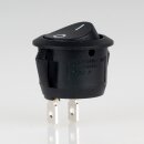 Einbau-Wippschalter EIN/AUS 1-polig 10A/250V Einbaumaß 19mm schwarz rund unbeleuchtet