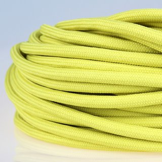 Textilkabel Stoffkabel gelb 3-adrig 3x0,75 Zug-Pendelleitung S03RT-F 3G0,75