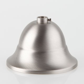 Lampen-Baldachin Metall 90x61mm flämisch Edelstahloptik mit Stellring für 10mm Pendelrohr