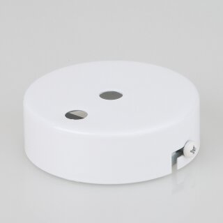 2-Loch Lampen-Baldachin Metall 80x25mm weiß ohne Zugentlaster für 2 Lampenpendel