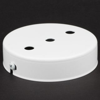 Lampen Metall Baldachin 100x25mm weiss für 3 Lampenpendel