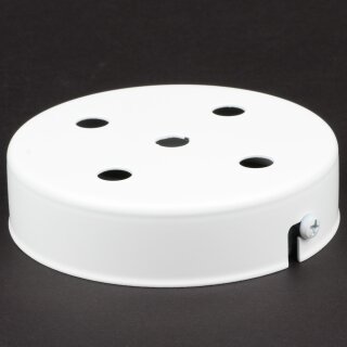 Lampen-Baldachin 100x25mm Metall weiß ohne Zugentlaster für 5 Lampenpendel