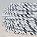 Textilkabel Stoffkabel schwarz-weiß 3-adrig 3x0,75...