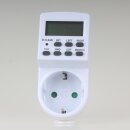 Elektronische Steckdosen Zeitschaltuhr weiß mit 24 h Wochenmodus 230V/3600W IP20