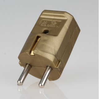 Schutzkontakt-Stecker gold 250V/16A