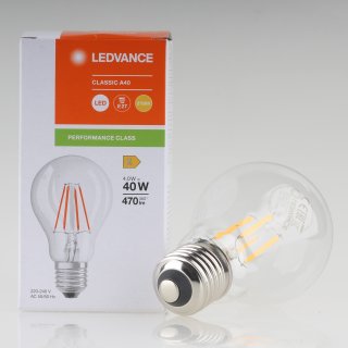 Osram LED Filament Leuchtmittel 4W 240V AGL-Form klar E27 Sockel warmweiß