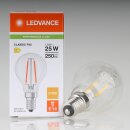 LEDVANCE E14 LED Leuchtmittel 1,8W=(25W) 240V Tropfen-Form klar 2700K warmweiß 250 Lumen
