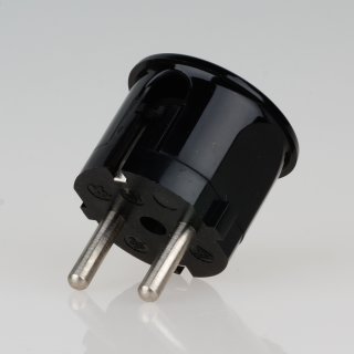 Schutzkontakt-Stecker Winkelstecker schwarz Bakelit Optik 250V/16A