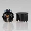 Schutzkontakt-Stecker Winkelstecker schwarz Bakelit Optik 250V/16A