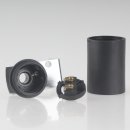 E14 Lampenfassung Thermoplast/Kunststoff schwarz mit Glattmantel und Metall-Winkel