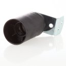 E14 Thermoplast Fassung schwarz ohne Au&szlig;engewinde mit Metall-Winkel