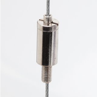 M5 Seilstopper Drahtseilhalter Gripper 10x30mm mit Befestigungsschlitz Messing vernickelt