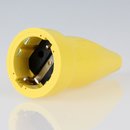 PVC Schutzkontakt-Kupplung Gummikupplung gelb 250V/16A spritzwassergesch&uuml;tzt IP44