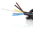 PVC Lampenkabel Elektro-Kabel Stromkabel Rundkabel schwarz 5-adrig 5x0,75mm² mit Stahlseil