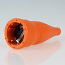 PVC Schutzkontakt-Kupplung Gummikupplung orange 250V/16A spritzwassergesch&uuml;tzt IP44