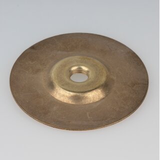 Schirmträgerplatte 70x5mm Metall vermessingt mit M10x1 Innengewinde für Lampen und Leuchtenbau