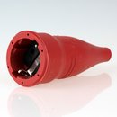 PVC Schutzkontakt-Kupplung Gummikupplung rot 250V/16A spritzwassergeschützt IP44