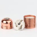 E27 Lampenfassung Metall verkupfert mit Gewindemantel Innenkern mit Erdungspol 250V/4A