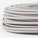 Textilkabel silber 5-adrig 5x0,75 mm&sup2; mit Stahlseil als Zugentlastung